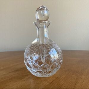 Etched glass perfume bottle with glass stopper